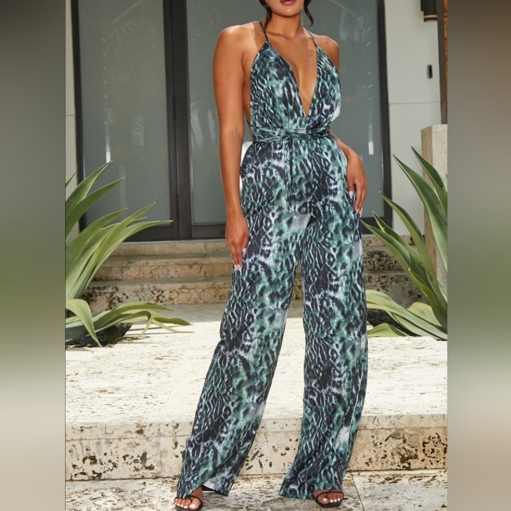 PrettyLittleThing Leopard Print Jumpsuit